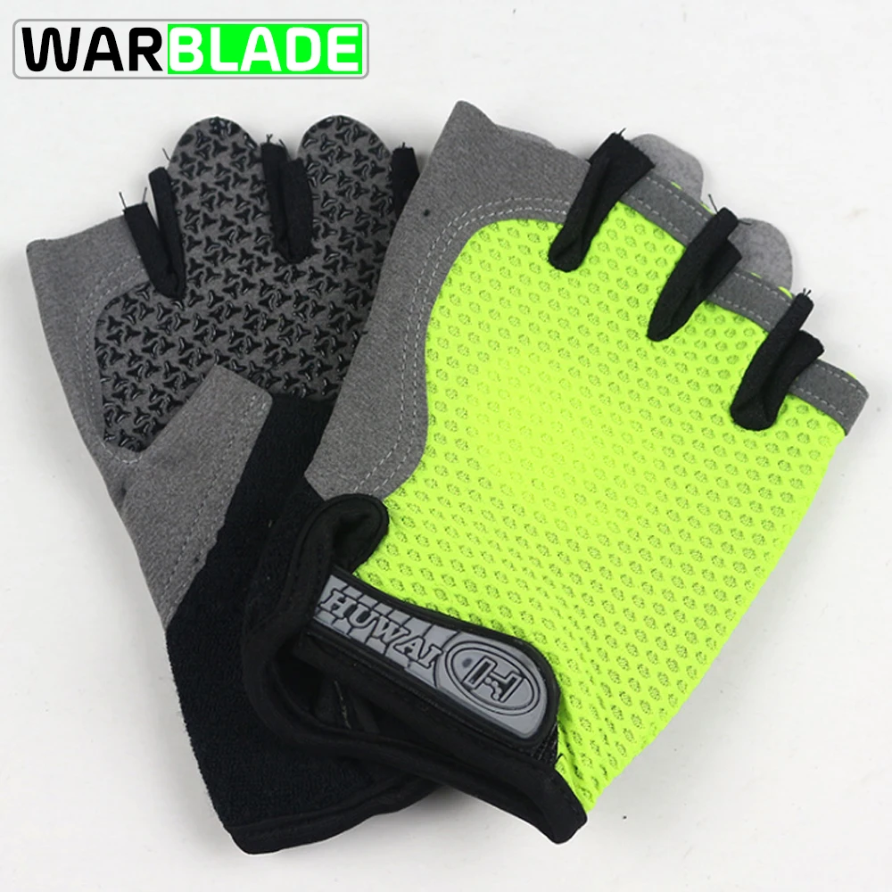green Перчатки WarBLade для мужчин и женщин фитнес половина пальца тяжелая атлетика перчатки упражнения многофункциональные женские перчатки Guanti Donna - Цвет: green