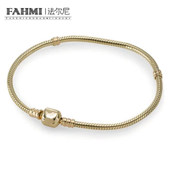 

FAHMI Original 100% 925 Sterling Silver 14k Gold Bracelet Snake Chain Lady Can Adjust The Fine Jewelry Gift Party Fashion 8037