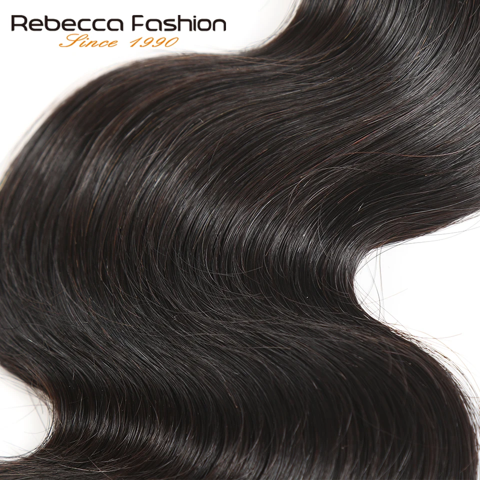 Skup Rebecca brazylijski włosów splot zestawy 100% Remy wiązki doczepy z ludzkich włosów 1 3 4 sztuk podwójne pasma od 8 do 30 Cal doczepy typu body wave