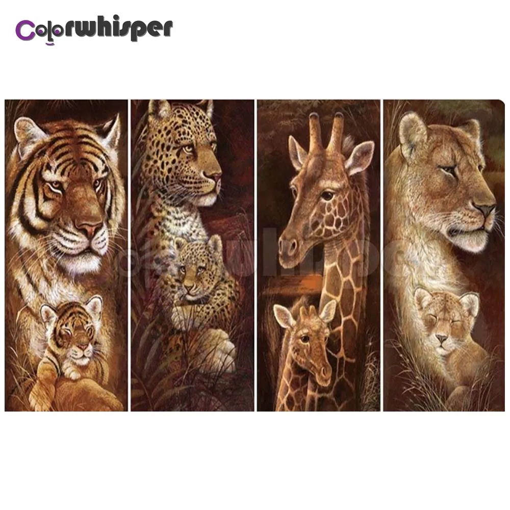 Diamond Painting Full Square/Round Drill Lion Tiger Leopard 5D Daimond Embroidery Cross Stitch Crystal Mosaic Pic Z737 | Дом и сад