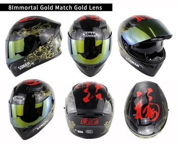 

casco capacete mot ECE Approval Double Lens Highway Riding Helmet Motorcycle Full Face Helmets Soman SM960+Multi Visor