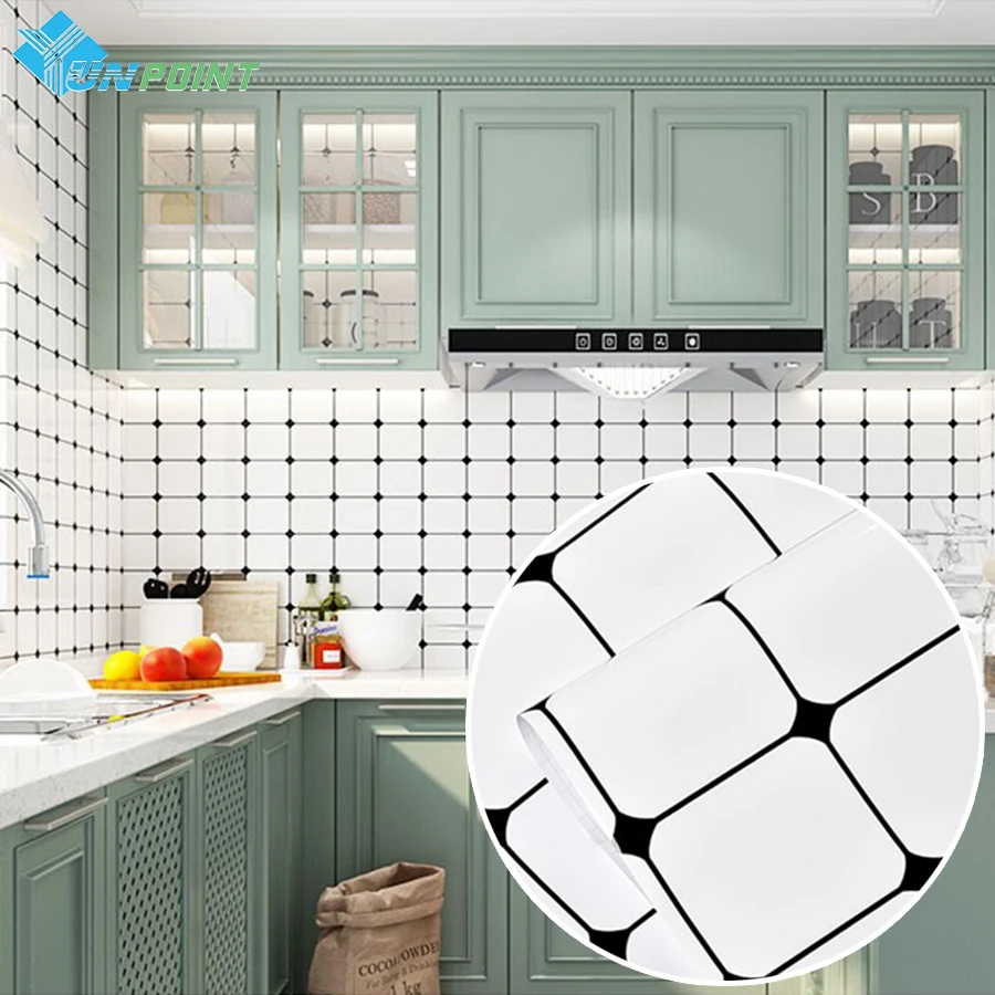 Self-Adhesive Waterproof Dormitory Bedroom Wall Renovation Plaid Wallpaper Wardrobe Cabinet Countertop Kitchen Oil-Proof Sticker household dust proof cupboard countertop kitchen seasoning storage rack tabletop tea cup tableware dishes dish storage cabinet