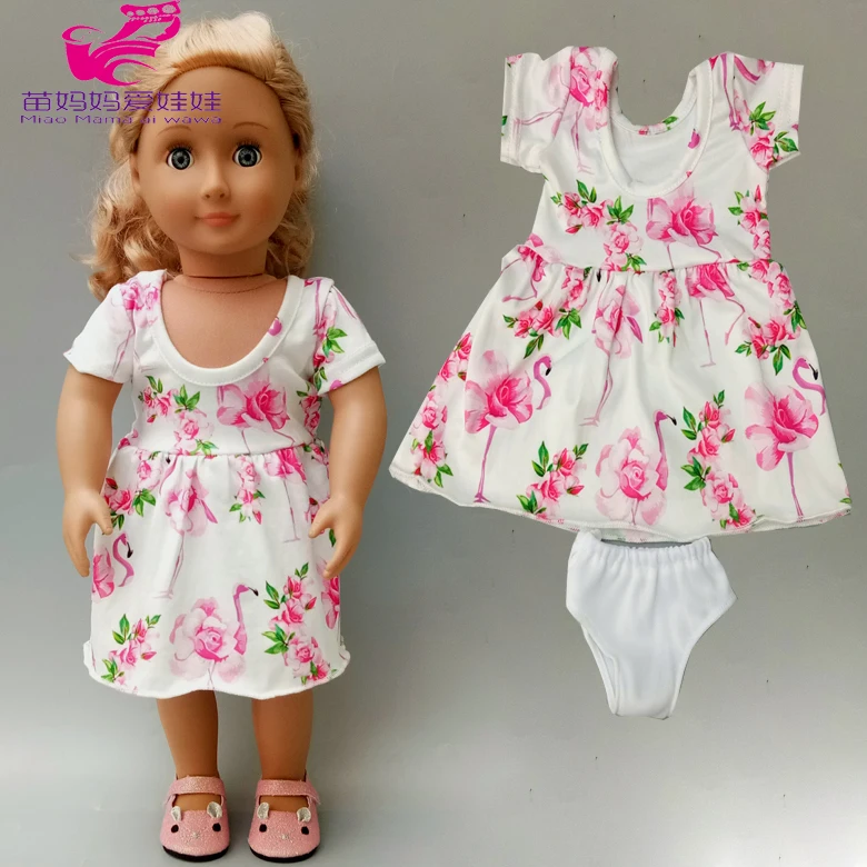 Мягкое платье для куклы, подходит для 43 см, одежда для новорожденных, 18 дюймов, американская кукла, платье и нижнее белье, подарок для детей