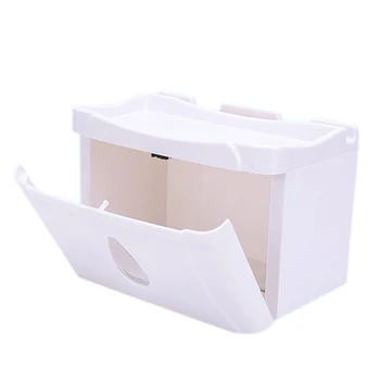 

Multi-Functional Seamless Paste Waterproof Bathroom Tissue Box Phone Racks Paper Roll Paper Box