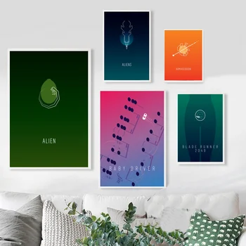 

minimalist movie poster Blade Runner Alien Interstellar Star Trek Art Canvas Poster Wall Pictures for Living Room Dropshipping