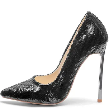 

YECHNE Silver Gold Womb High heels Shoes Hot Valentine Shoes Women Plus Size Punch Shoes Wedding Bridal Pumps