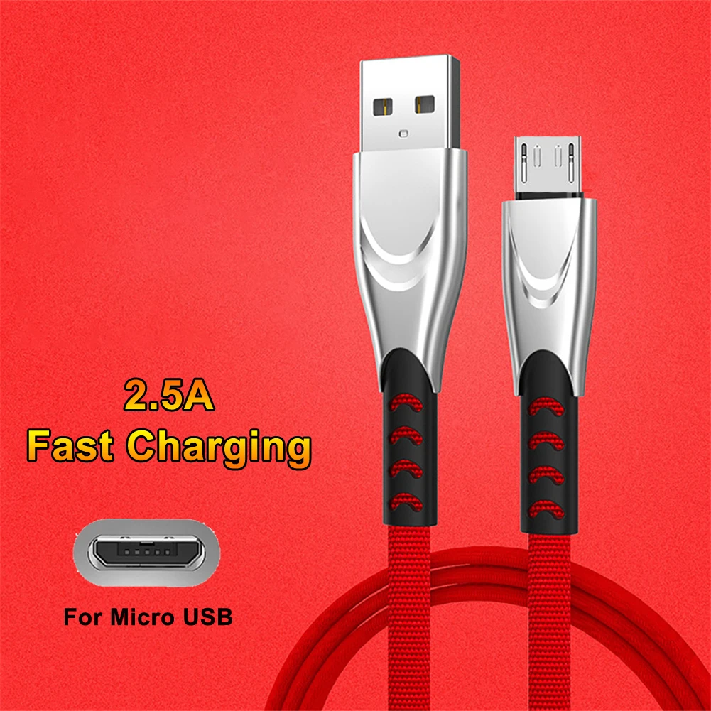 Jetjoy 2.5A Micro USB нейлоновый плетеный кабель для быстрой зарядки и синхронизации данных для мобильного телефона Xiaomi SONY Android быстрое заряднеое устройство 1 м