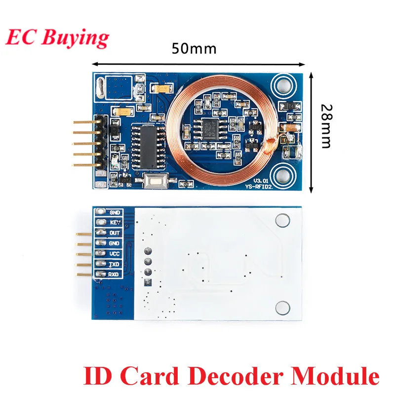 DC 5V ID карты декодер rfid-считыватель модуль 125 кГц TK4100 RF UART ввода-вывода Выход доска