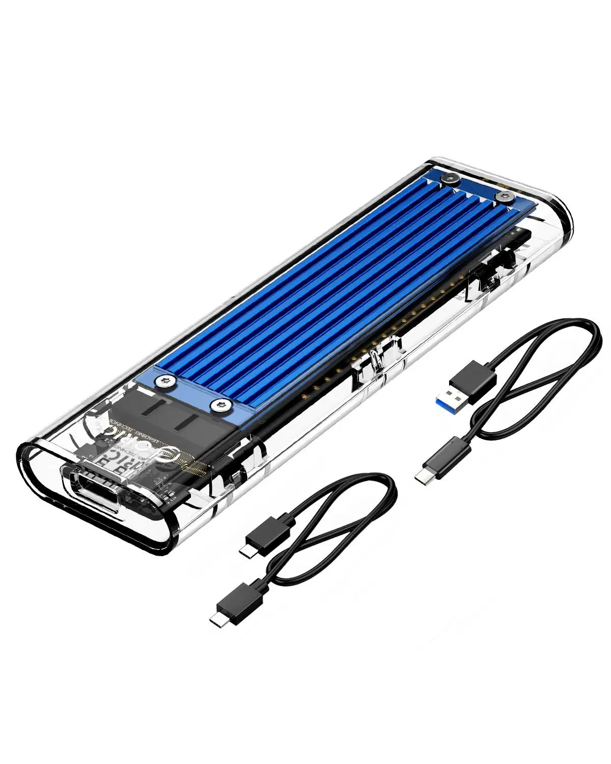 Blue NVMe Case ORICO M.2 SSD Case M.2 USB M Key NVMe SSD Enclosure Transparent Hard Drive Disk for M2 NVMe SSD Enclosure Type C 3.1M2 SSD Case - Цвет: Blue NVMe Case