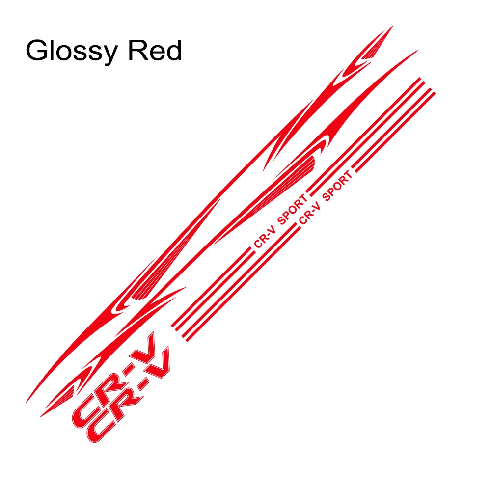 Glossy Red 2 шт. автомобильные длинные Боковые Полосатые наклейки для Honda CR-V авто виниловые наклейки водонепроницаемые стильные спортивные автомобильные тюнинговые аксессуары - Color Name: Glossy Red