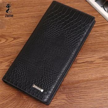

Luxury Brand Men Wallets Long Purse Wallet Vintage Male Clutch Solid Color Leather Zipper Wallet Men Business Male Wallet Coin
