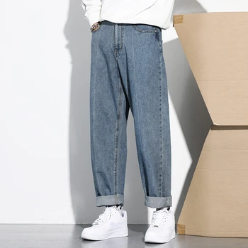 

EWQ / men's wear 2020 spring trendy Directly Jeans for Male Tide Loose denim Wide Leg Pants simple all-match trousers 9Y1360