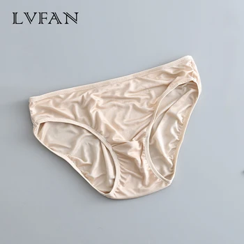 

Low-rise Female Briefs Nature Silk Solid Thin Women Basic Style Sexy Underwear Pink Young Girl's Under-pant Pants LVFAN GT-034