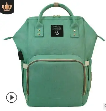 Обновленная новая мода печать Оксфорд usb Мумия сумка многофункциональный большой емкости плеча мать рюкзак пеленки сумки - Цвет: 1