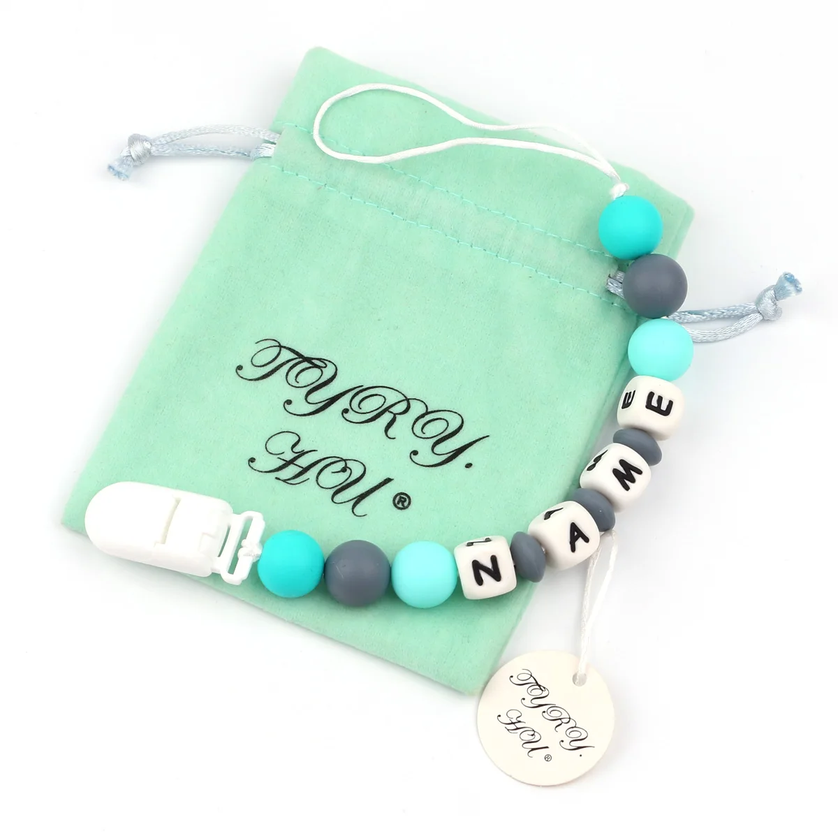 TYRY.HU Pacifier Clip Personalized Name For Babies Made Silicone Pacifier Clip Head Soother Chains