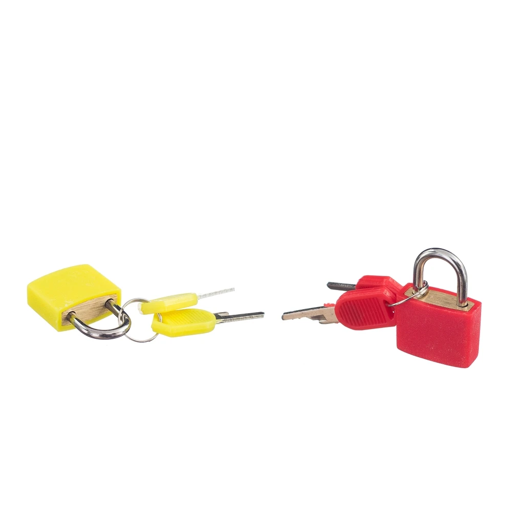 2 маленьких навесных замка с ключами чемодан дорожная сумка мини замок набор аксессуаров твердая латунь красный и желтый