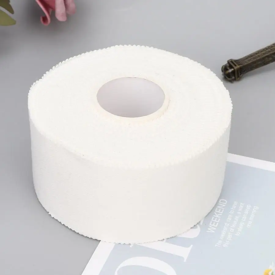 Medical Waterproof Cotton White Premium Adhesive Tape Sport Binding Physio Muscle Elastic Bandage Strain Injury Care Supports