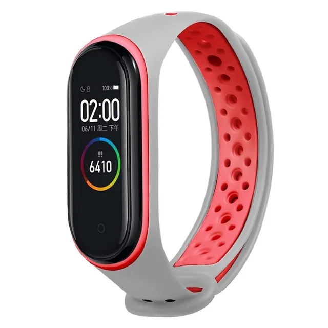 Xiaomi mi Band 4 ремешок mi band 3 correa спортивный силиконовый ремешок для xiaomi mi band 3 сменный Браслет для mi band 3 умный ремешок - Цвет: gray red