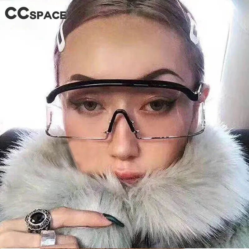 

47153 Polarized Rectangular One Lens Sunglasses Eye Care Glasses Fashion Men Women Goggle Large Frame Sunglasses UV400