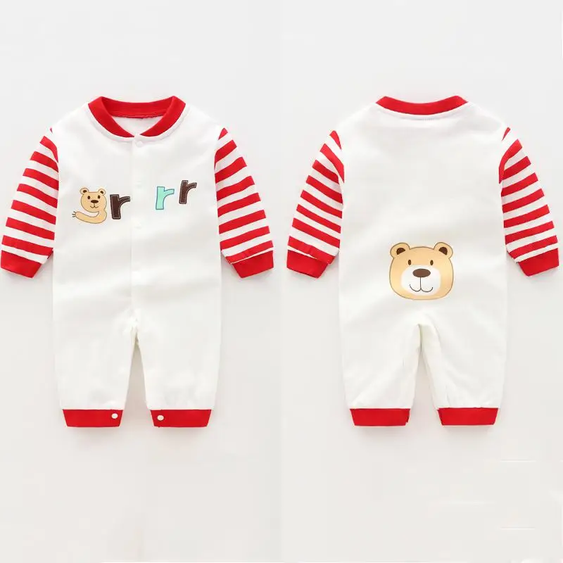 Baby Male Baby Cotton Female Baby Long Sleeve Bodysuit 0 To 12 Months Harbin Clothes Newborn Clothes Spring And Autumn Pajamas - Цвет: Хаки