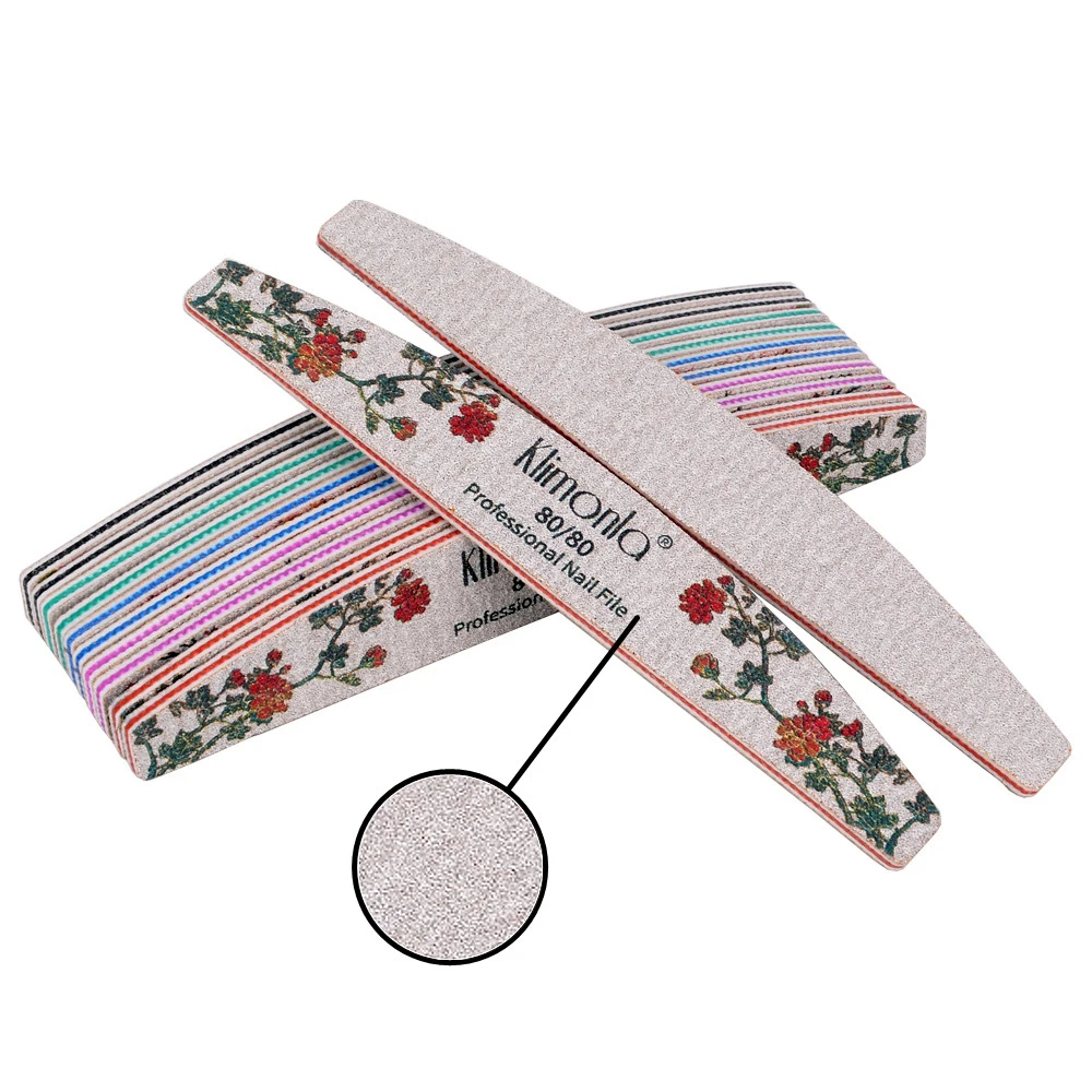 50Pcs Nails file 100 180 80 150 240 grit for Manicure accessories professional nail material Exclusive Flower Print Salon Tools