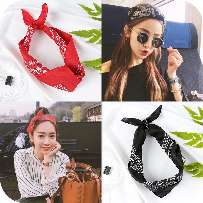 

1PC Newest 100% Cotton Hip-hop Bandanas For Male Female Head Scarf Scarves Wristband Vintage Pocket Towel Yoga Hair Bands