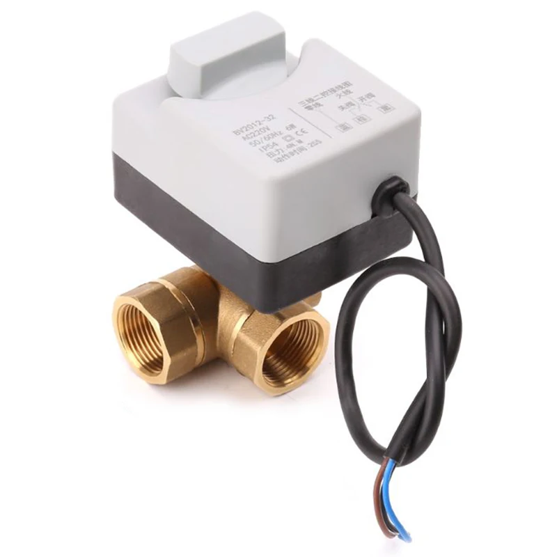 

Ac220V 3-Way Electric Motorized Ball Valve Three-Wire Two Control For Air Conditioning Electric Actuator Ball Valve