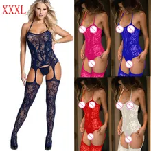 Размера плюс XXXL женское сексуальное белье в сетку Эротическое Bady Doll сексуальное порно белье Латекс комбинезон без бретелек нижнее белье костюмы