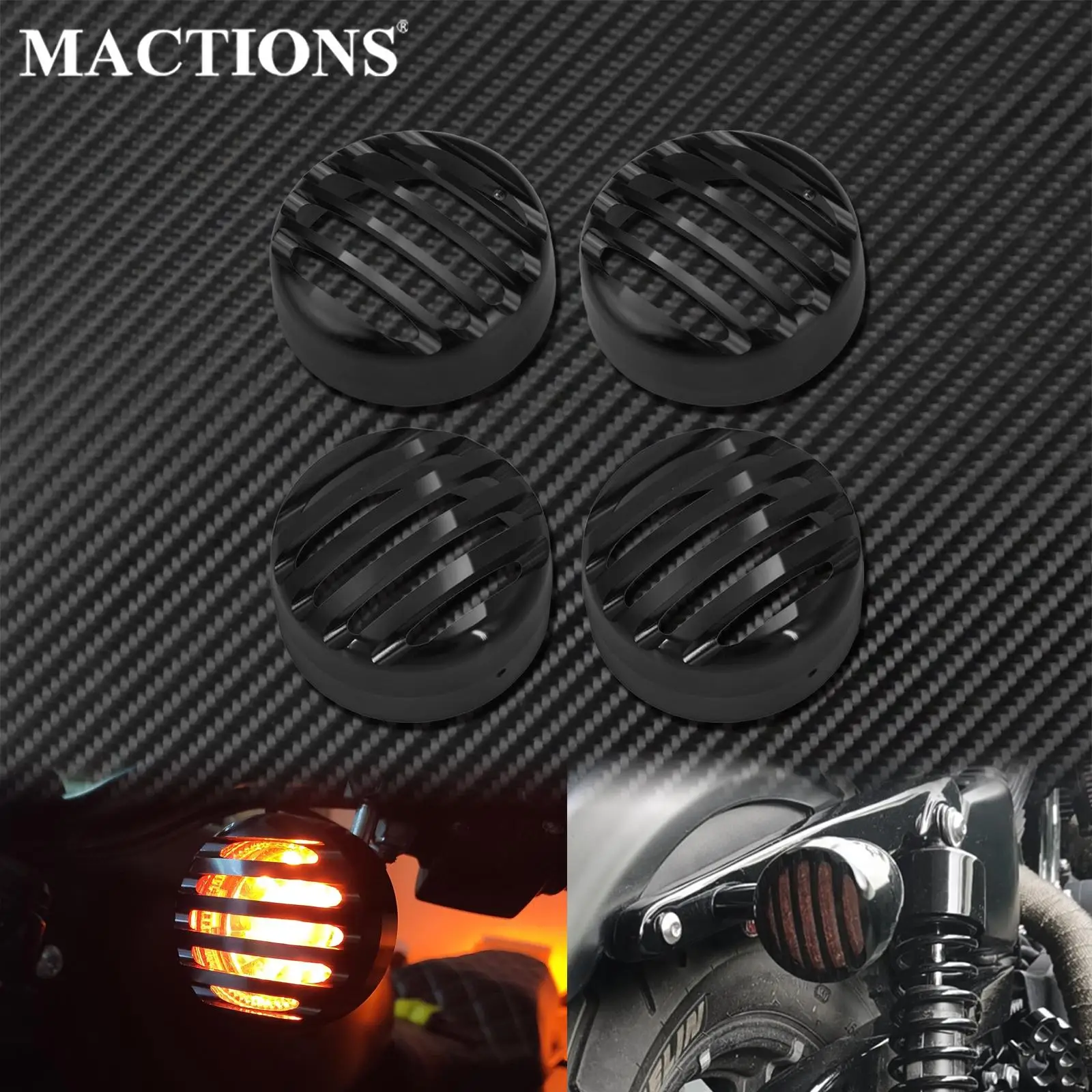 2xMotorcycle Front Rear Turn Signal Indicator Grill Bezel Cover For Harley Sportster XL1200 883 Iron Nightster Roadster 16-2020