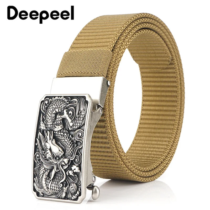 Deepeel 1 шт., 3,4*120 см., модная Высококачественная парусиновая Автоматическая пряжка, повседневный нейлоновый ремень для джинсов, украшения, аксессуары для рукоделия, YB396