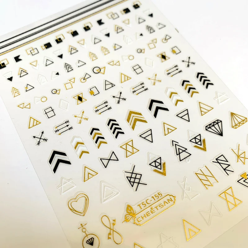 Newest TSC sereis TSC 155 irregular shape 3d nail art sticker nail decal stamping export japan 1