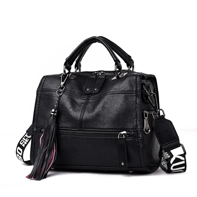 Tassel Women Messenger Bags Leather Luxury Handbags Women Crossbody Bags Designer Ladies Shoulder Bags Large Casual Tote