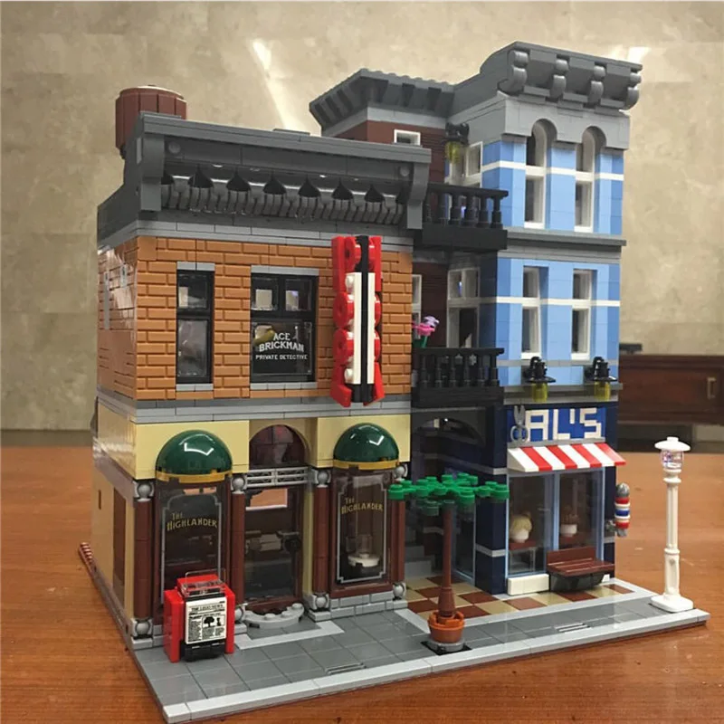 11 Detective Office Lepinblocks Creator Expert City, 2462 шт., наборы зеленых продуктов, модели, строительные наборы, блоки, кирпичи, игрушки, совместимые 84008, 15008, 10185 - Цвет: 11 Detective Office