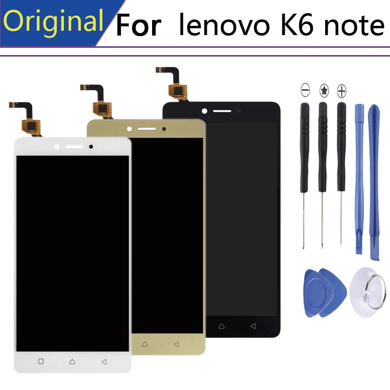 

Pantalla For Lenovo K6 Note display in Mobile Phone LCDs with Frame K53a48 Touch Screen LCD Digitizer Assembly Parts 10-Touch