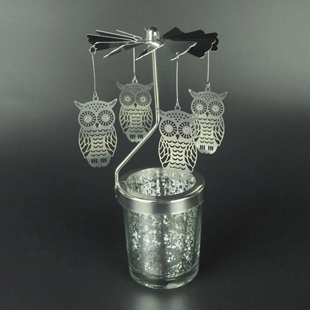 Романтический вращающийся Подсвечник подсвечники DIY настольный декор Праздничный Рождественский подарок