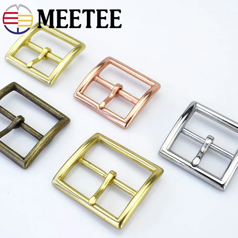 Meetee 1 шт. 40/45 мм Чистый Медь пояс с декоративной металлической пряжкой и Нержавеющая сталь контактный пряжки головы DIY штаны Металлические украшения аксессуар ZK553