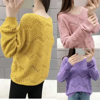 

Autumn winter new Hollow Out Women Off Shoulder Sweater Half high Collar bottoming Letter Print Long sleeved Slim Pullovers