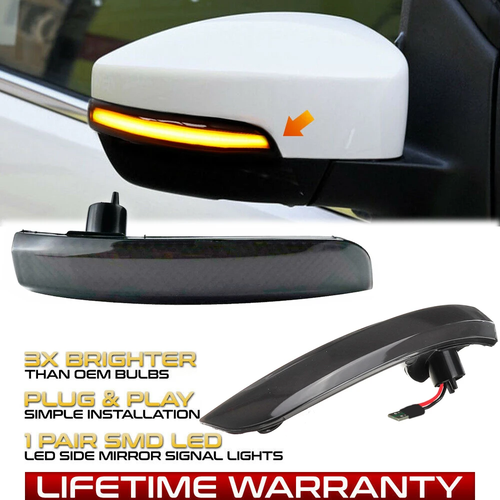 

2pc Dynamic Turn Signal Light LED Side Wing Rearview Mirror Indicator Blinker Repeater Light For Ford ECOSPORT Kuga Escape 13-18