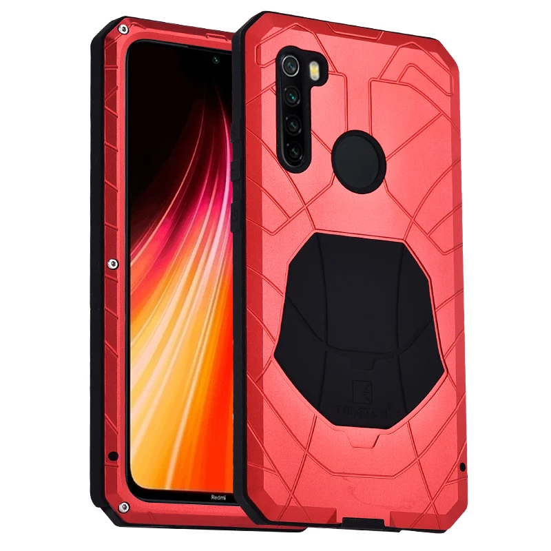 Red IMATCH для Xiaomi Redmi Note 8 Pro Чехол для Телефона Жесткий Алюминиевый металлический протектор Полный Чехол Броня сверхпрочный противоударный - Color: Red