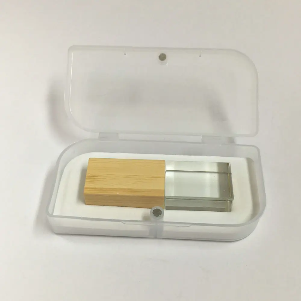 Пользовательский логотип Кристалл флеш-диск USB 2,0 клен и бамбук с белой коробкой USB ручка-накопитель Флешка 8 ГБ 16 ГБ 32 ГБ флеш-накопитель подарок