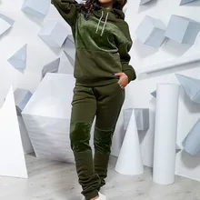 Осенние спортивные комплекты из 2 предметов, зимний спортивный костюм для женщин, куртки с длинным рукавом и вельветовые штаны, пальто, теплая одежда, костюм для бега# D