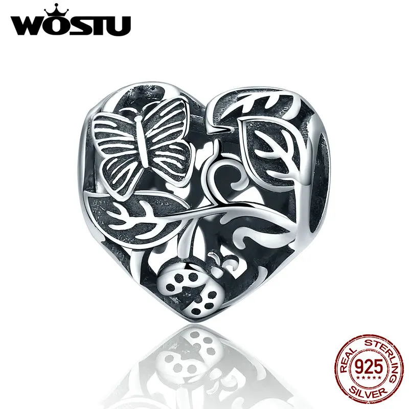 WOSTU Винтаж 925 пробы Серебряный сад после дождя Бусины Подходят WST браслет DIY ювелирные изделия подарок CQC155