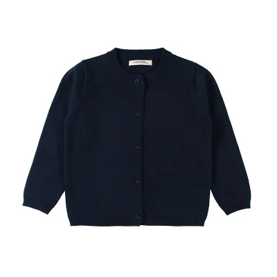 Navy Blue Children Candy Colors Clothes Winter Baby Knitting Cardigan Kids Warming Long Sleeves Knitted Sweater Coats Tops Button Clothing - Цвет: Navy Blue
