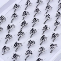 Fashion 50pcs Adjustable Men's Ring Dragon-shaped Punk Retro Men's Domineering Animal Finger Ring Creative Gift Jewelry 2