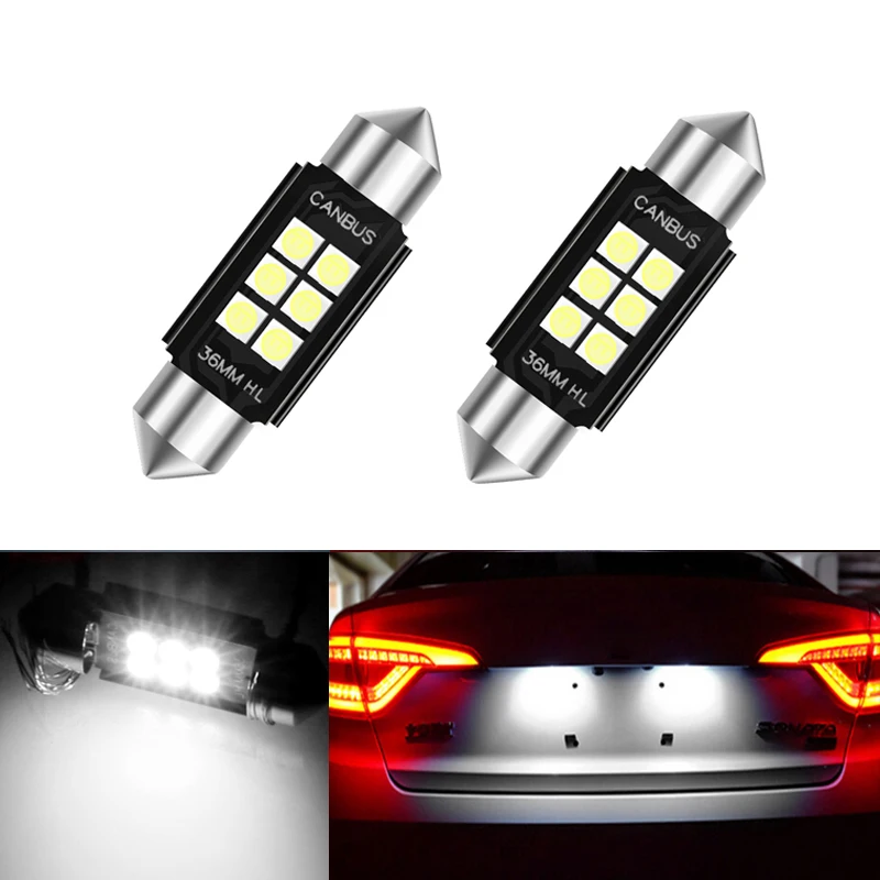2x светодиодный 36 мм белый CANbus C5W лампы 3030SMD подсветка номерного знака для BMW E46 E90 E92