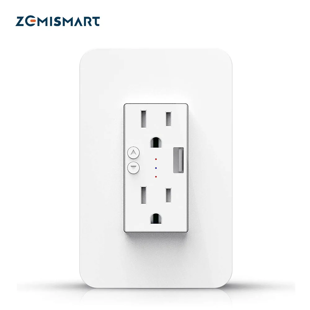 Настенная розетка Zemismart Tuya US 15 а с USB портом|Модули для умного дома| |