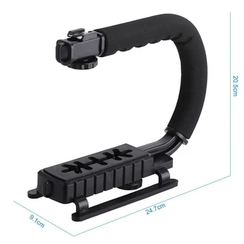 

Video Action Stabilizing Handle Grip Handheld Stabilizer Bracket with Hot-Shoe Mount for SLR Cameras and Home DV Camera