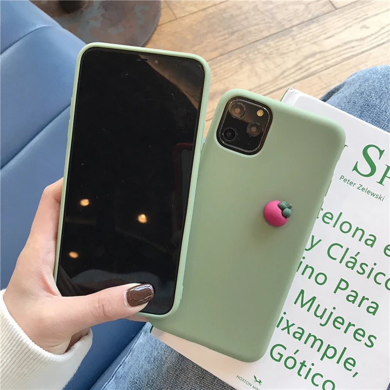 Милый 3D апельсин авокадо персик морковь Мягкий силиконовый чехол для iPhone 11 Pro X XR Xs Max 6 6s 7 8 Plus простой Капа