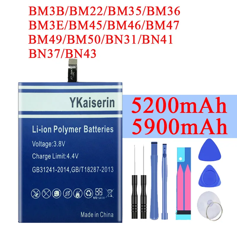 Аккумулятор BM47 BM46 BM45 BN43 BN41 BN31 BM22 BM49 для Xiaomi MIX 2 2S Mi 5 4c 5S M5 Mi5 8 MI8 M8 Redmi Note 3S 3X 4x Max