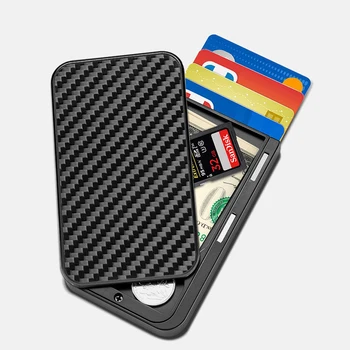 

New-Bring Card HolderMen Purse ID Card Holder Case Carbon Fiber Minimalist Rfid Wallet for Credit Cards Bank Business